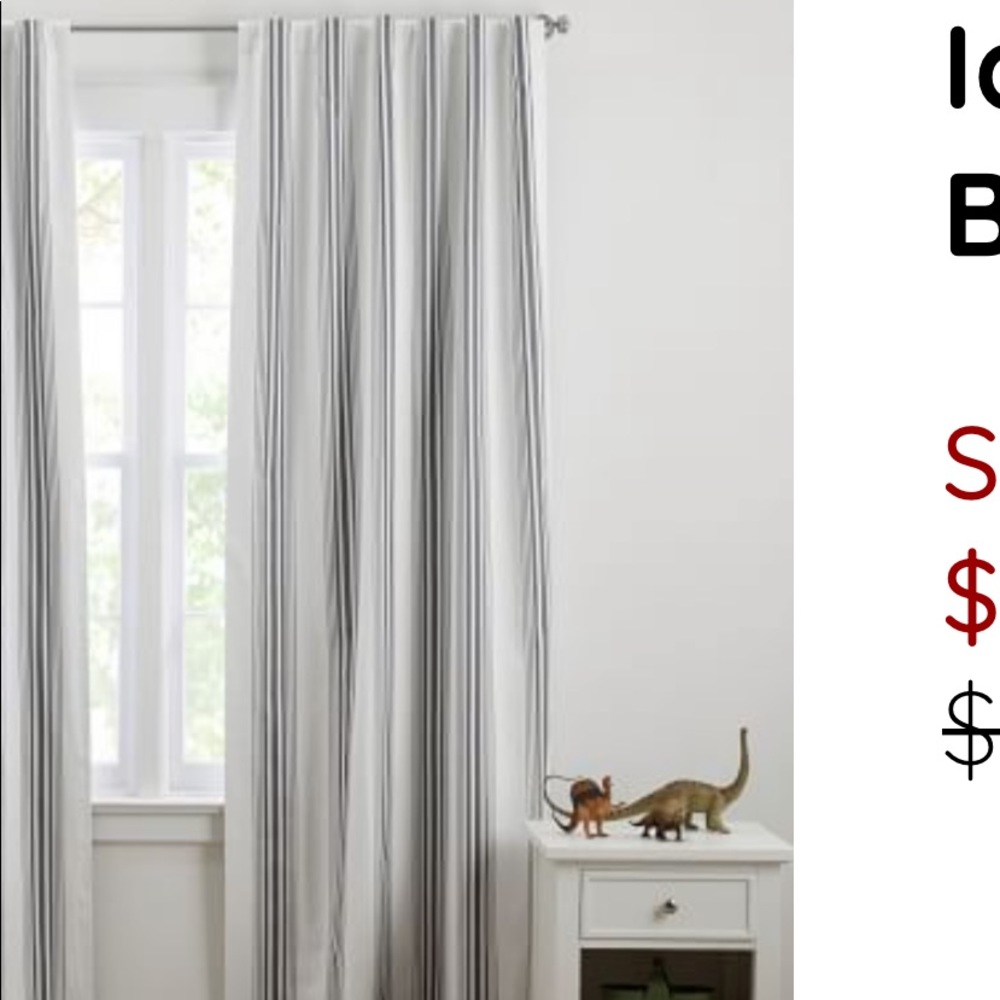 Pottery Barn Kids- Ian Classic Stripe Blackout Curtain Panel